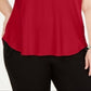Camiseta feminina Alfani Plus com acabamento em cetim, tamanho 3X, vermelha
