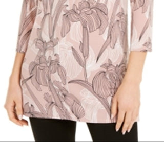 Túnica de malha estampada feminina Alfani rosa tamanho grande