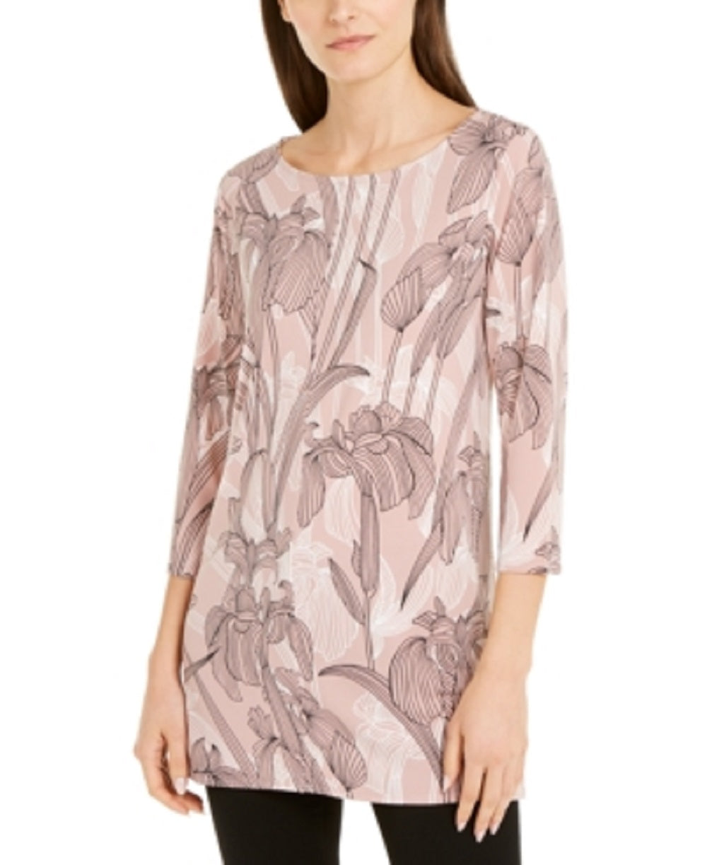 Túnica de malha estampada feminina Alfani rosa tamanho X-Large