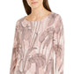 Túnica de malha estampada feminina Alfani rosa tamanho X-Large
