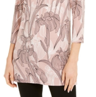 Túnica de malha estampada feminina Alfani rosa tamanho X-Large