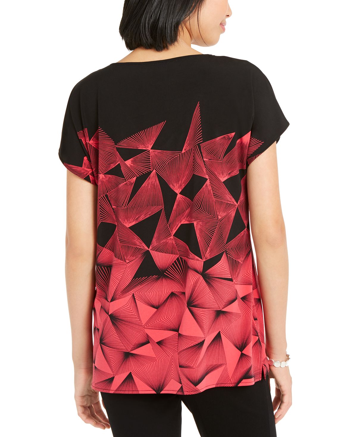 Túnica Alfani Feminina Geo Print Preta Tamanho Médio