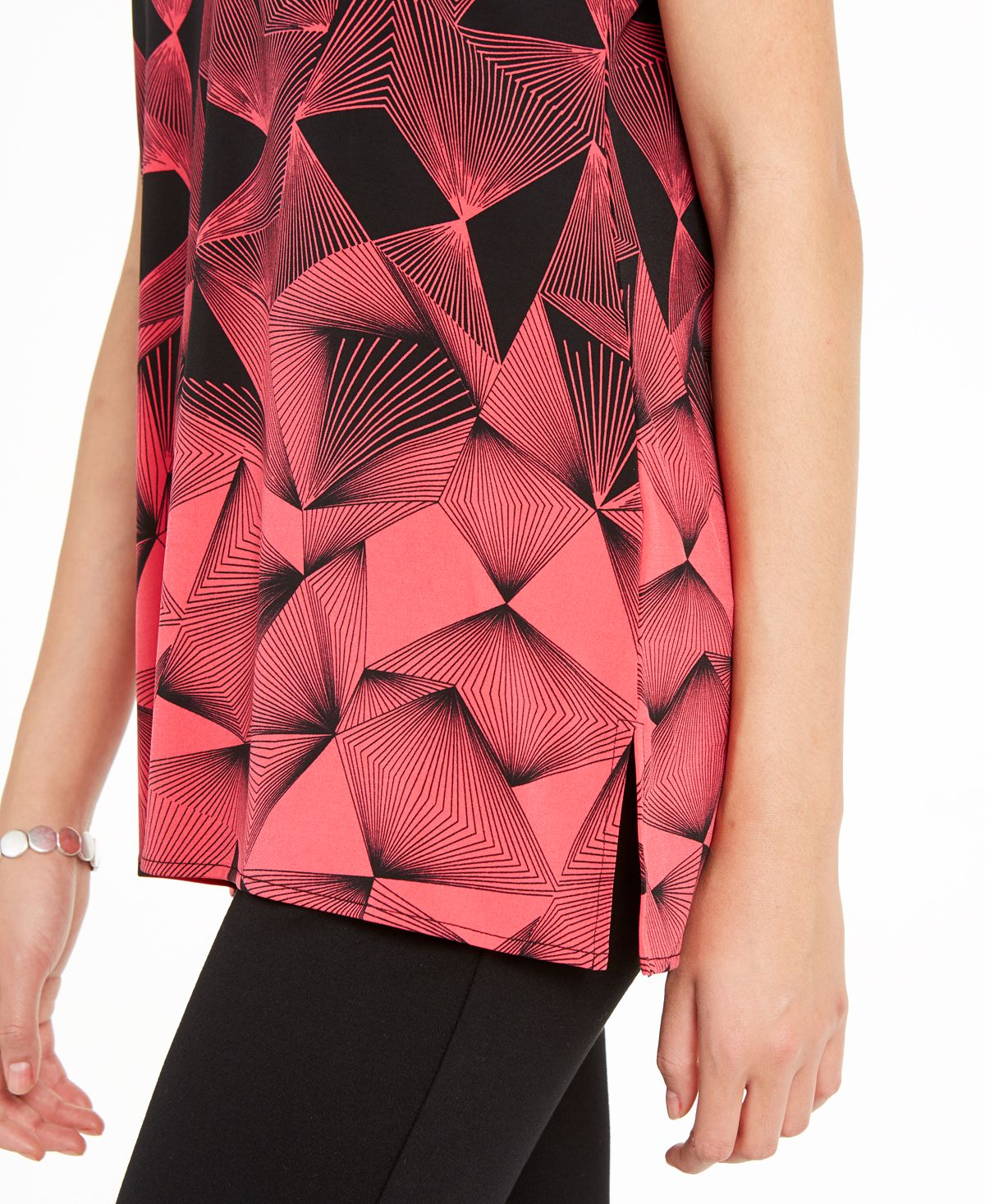 Túnica Alfani Feminina Geo Print Preta Tamanho Médio