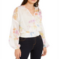 INC International Concepts Top feminino com sobrepeliz arco-íris e tie-dye, branco, tamanho G