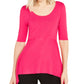 Blusa feminina Alfani com decote redondo e assimétrico, rosa, tamanho médio