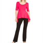 Blusa feminina Alfani com decote redondo e assimétrico, rosa, tamanho médio