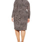 Vestido envelope sintético com estampa animal Alfani feminino, roxo, tamanho 1X