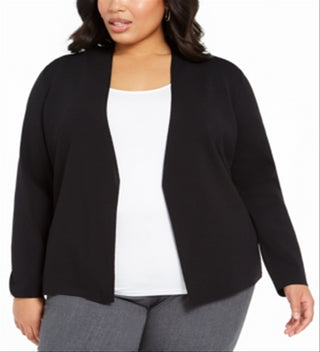 Casaco suéter feminino Alfani Full Needle preto tamanho 2X