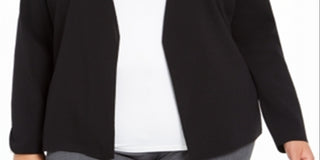 Casaco suéter feminino Alfani Full Needle preto tamanho 2X