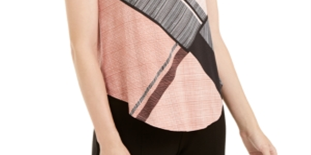 Camiseta feminina estampada Alfani rosa tamanho médio