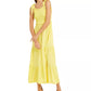 INC International Concepts Vestido feminino com corpete franzido e peplum MIDI, amarelo, tamanho extragrande