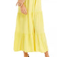 INC International Concepts Vestido feminino com corpete franzido e peplum MIDI, amarelo, tamanho extragrande