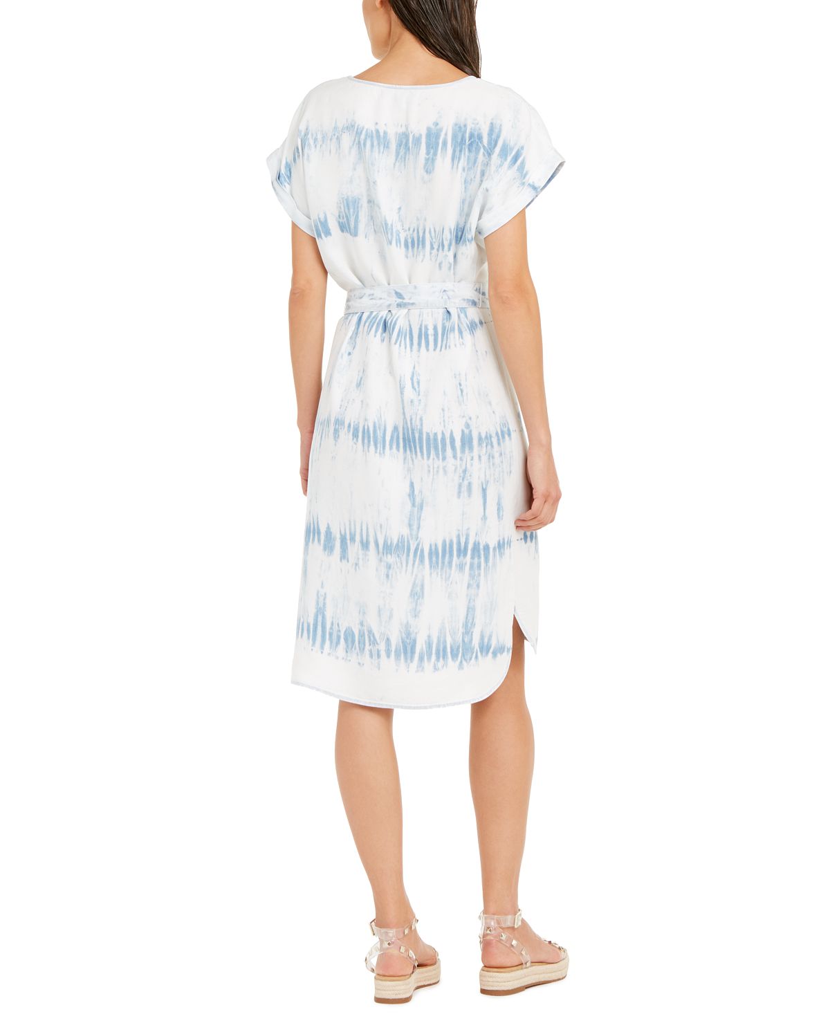 Vestido feminino com decote redondo e tie-dye da INC International Concepts, azul, tamanho extragrande