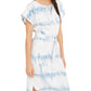 Vestido feminino com decote redondo e tie-dye da INC International Concepts, azul, tamanho XX-grande