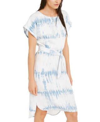 Vestido feminino com decote redondo e tie-dye da INC International Concepts, azul, tamanho XX-grande