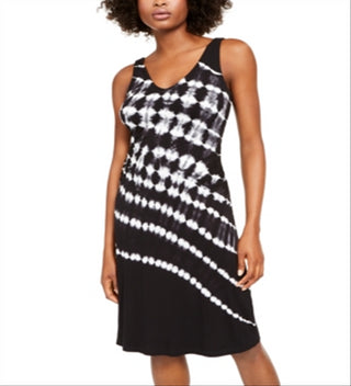 Vestido sem mangas feminino tie-dye da INC International Concepts, preto, tamanho médio