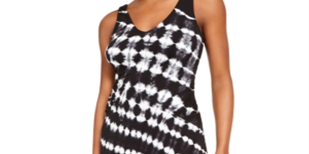 Vestido sem mangas feminino tie-dye da INC International Concepts, preto, tamanho médio