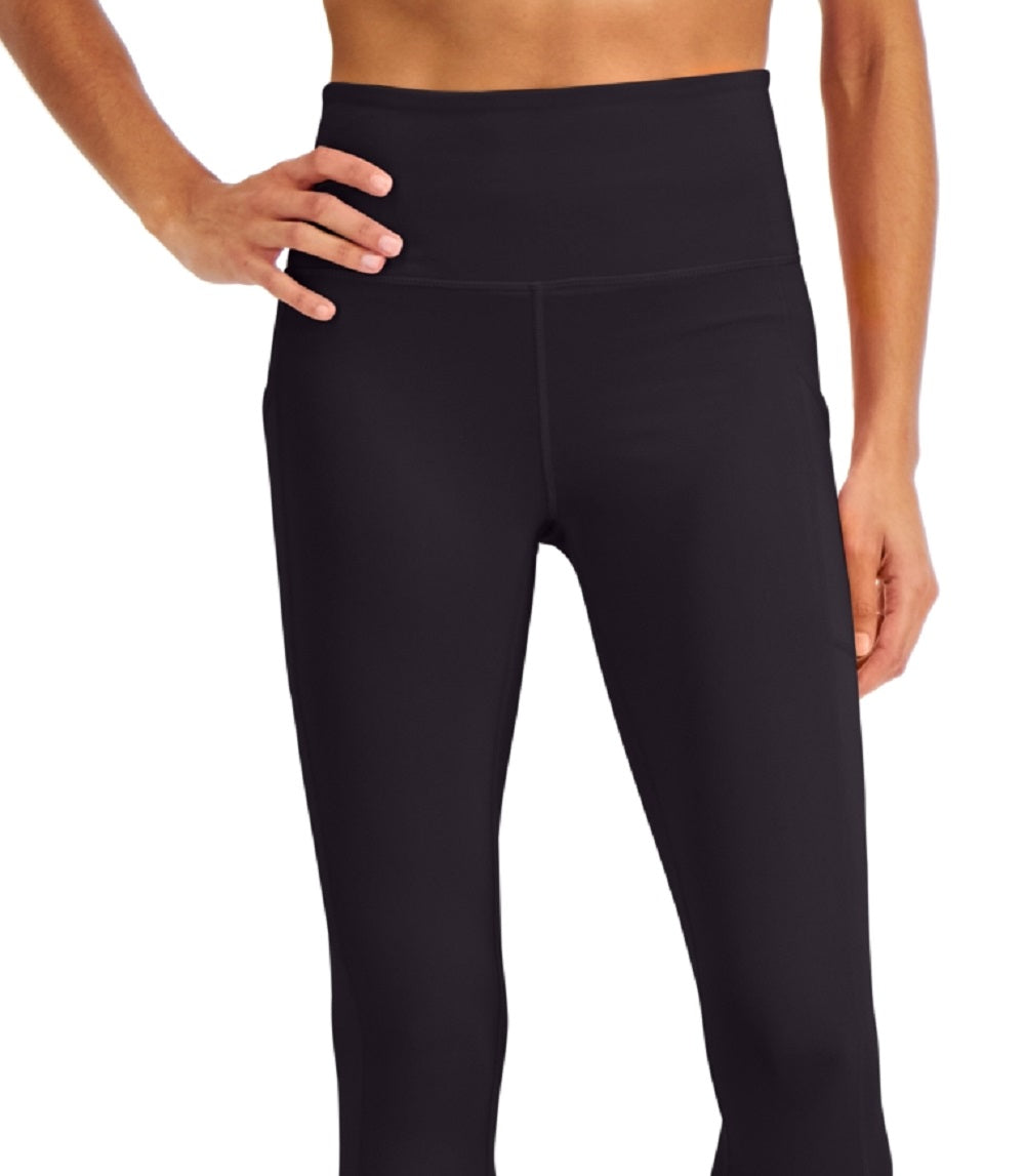 ID Ideology Leggings femininas de cintura alta com bolso lateral e corte justo, pretas, tamanho X-S