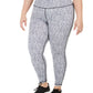 Leggings femininas estampadas Ideology Plus, brancas, tamanho 1X