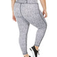 Leggings femininas estampadas Ideology Plus, brancas, tamanho 1X