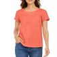 Camiseta feminina de algodão com gola redonda, estilo &amp; co, laranja, tamanho extrapequeno