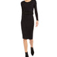 Vestido justo feminino Bar III MIDI liso preto tamanho pequeno