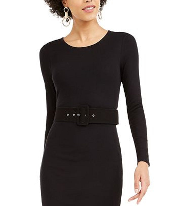 Vestido justo feminino Bar III MIDI liso preto tamanho pequeno