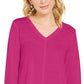 Estilo &amp; Co Feminino Detalhe de Costura Alto Baixo Top Rosa Tamanho P