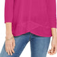 Estilo &amp; Co Feminino Detalhe de Costura Alto Baixo Top Rosa Tamanho P