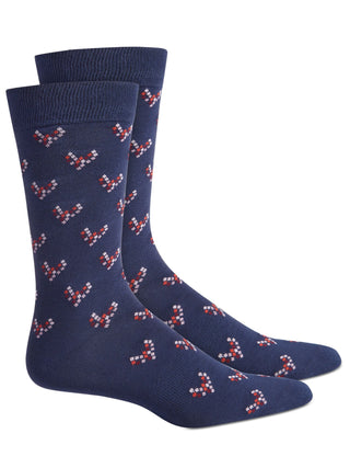 BAR III Women's Navy Pink Arch Support Crew Socks