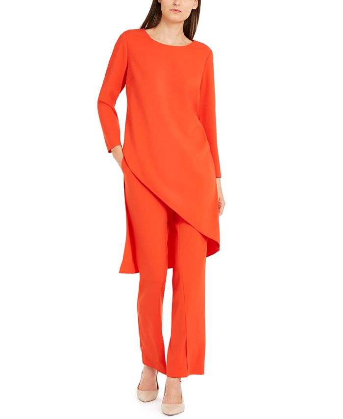 Túnica assimétrica feminina Alfani vermelha tamanho médio