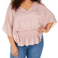 Blusa Alfani Plus Size Feminina Rosa Tamanho 1X