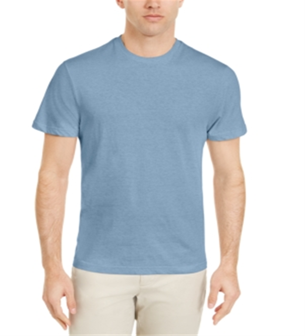 Camiseta masculina de algodão com gola redonda Alfani, azul, tamanho pequeno