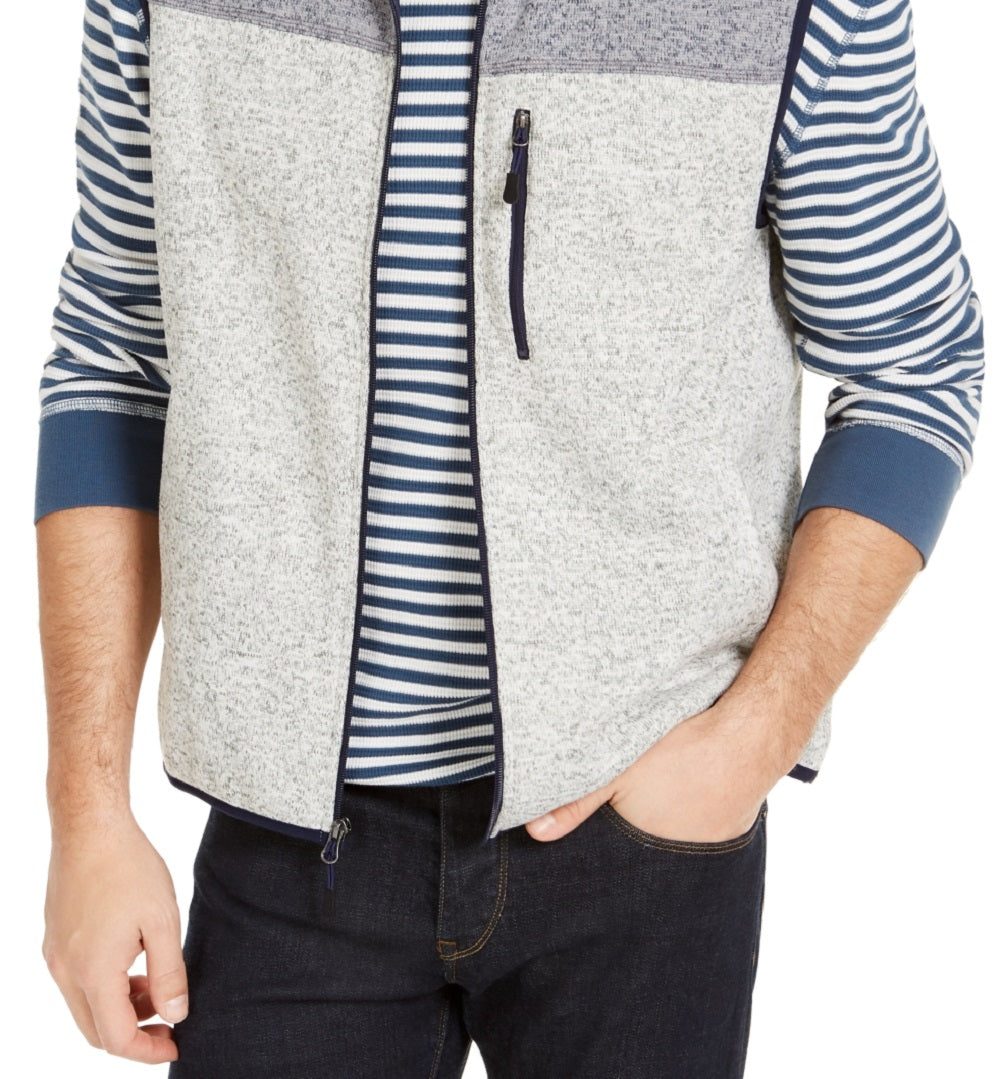 Colete de lã colorblock masculino Club Room cinza tamanho XX-G