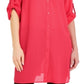 Camisa túnica feminina Alfani Roll Tab vermelha tamanho grande