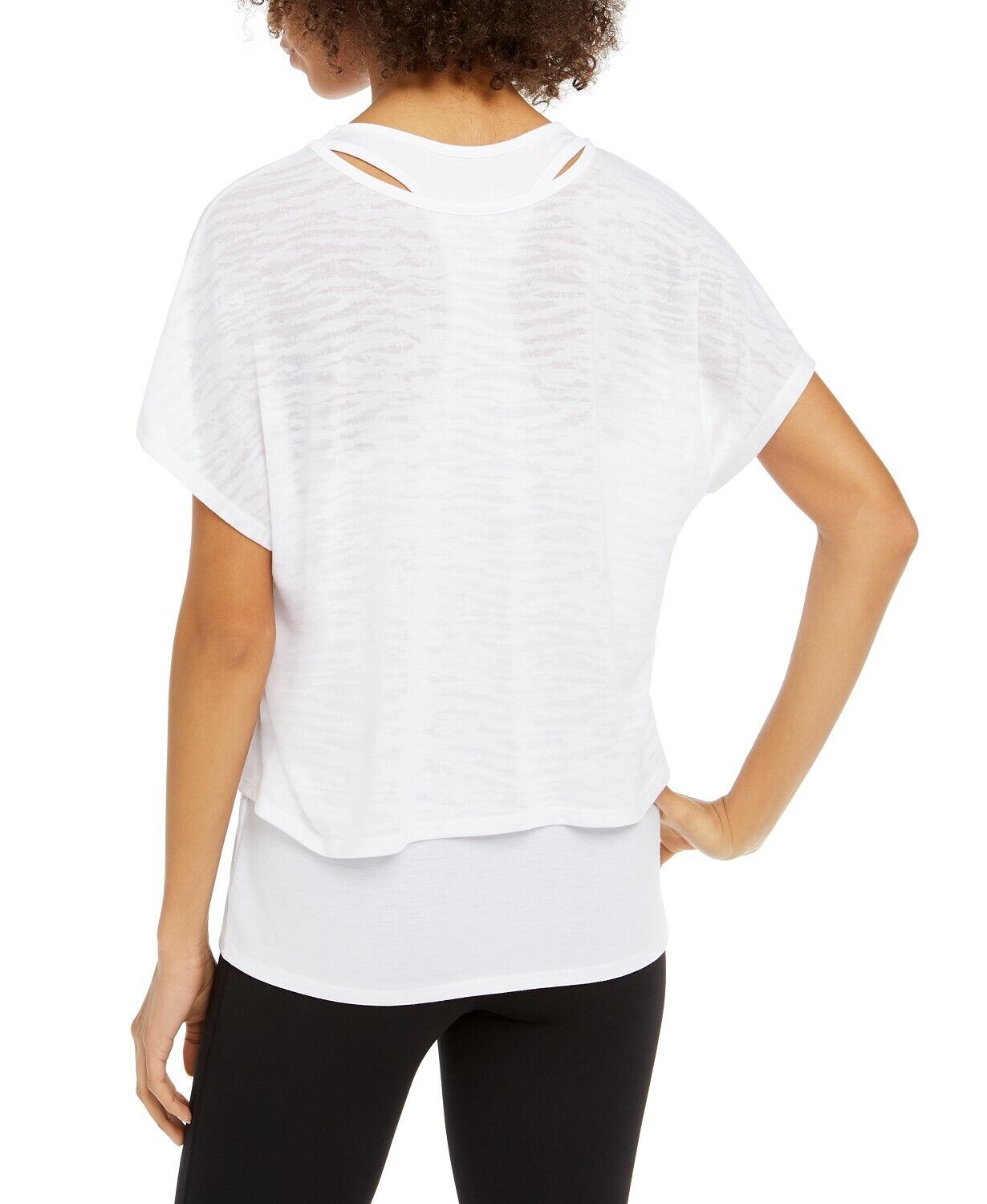 Camiseta feminina ID Ideology Fitness Workout, branca, tamanho XX-G