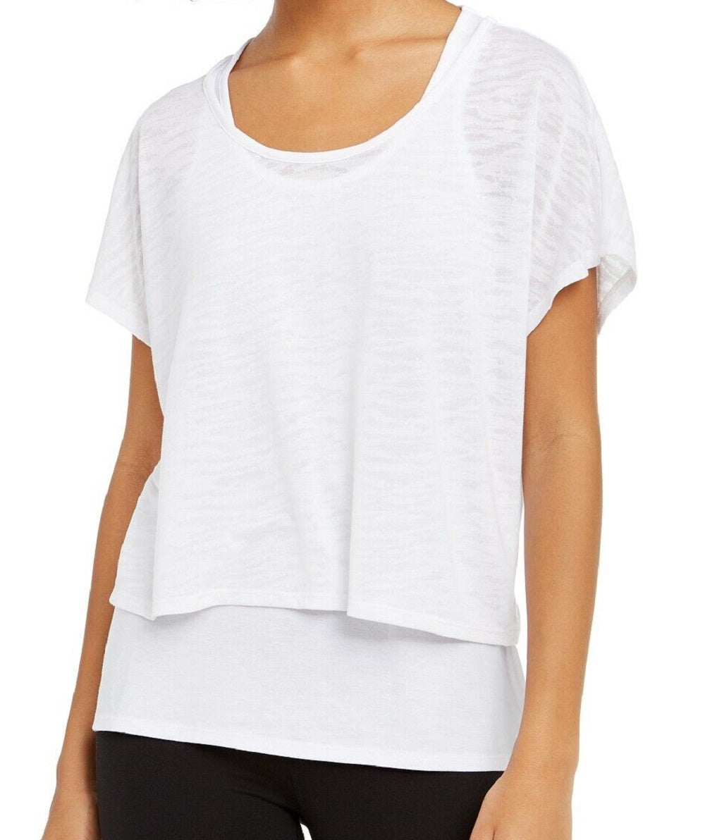 Camiseta feminina ID Ideology Fitness Workout, branca, tamanho XX-G
