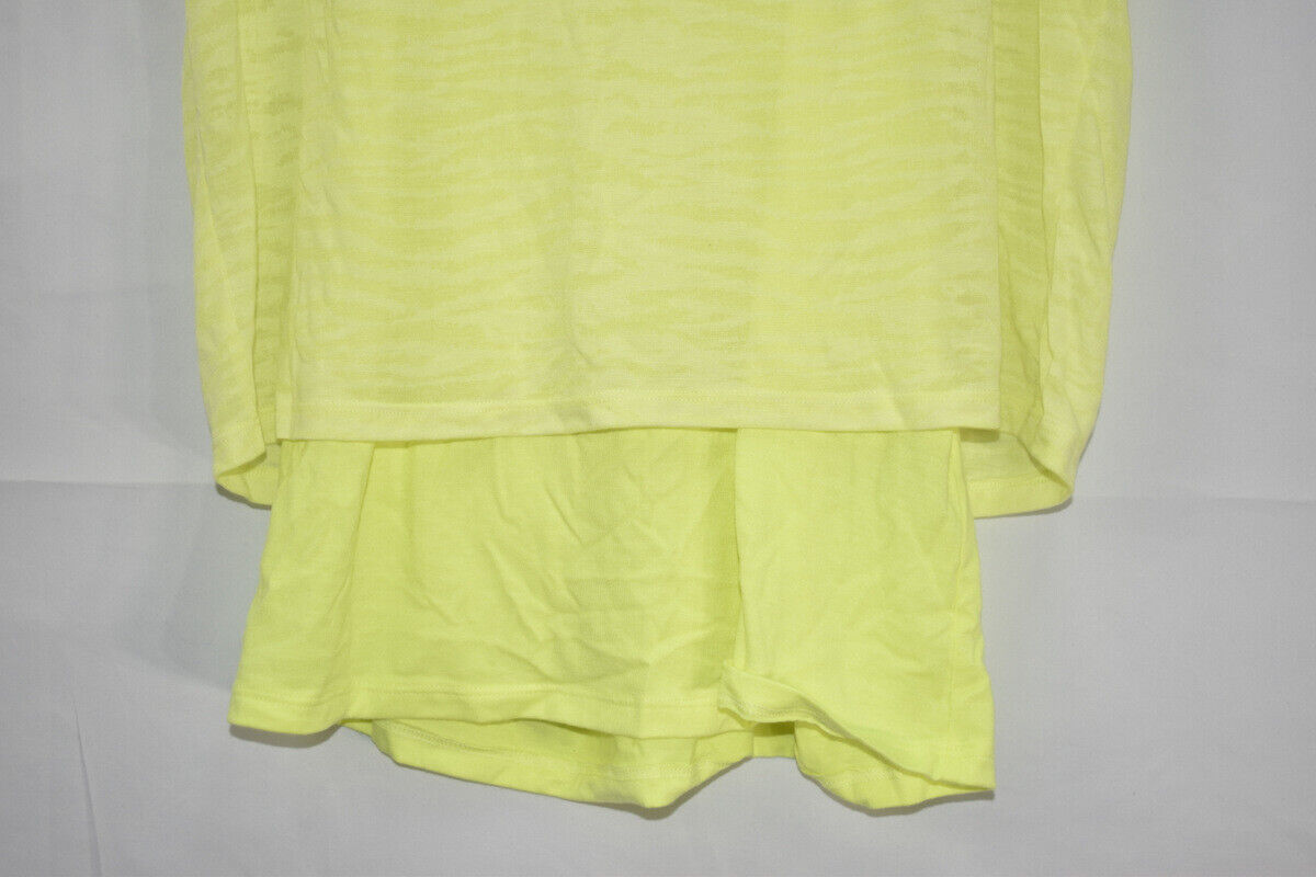 Camiseta feminina estampada ID Ideology Burnout em camadas, amarela, tamanho P