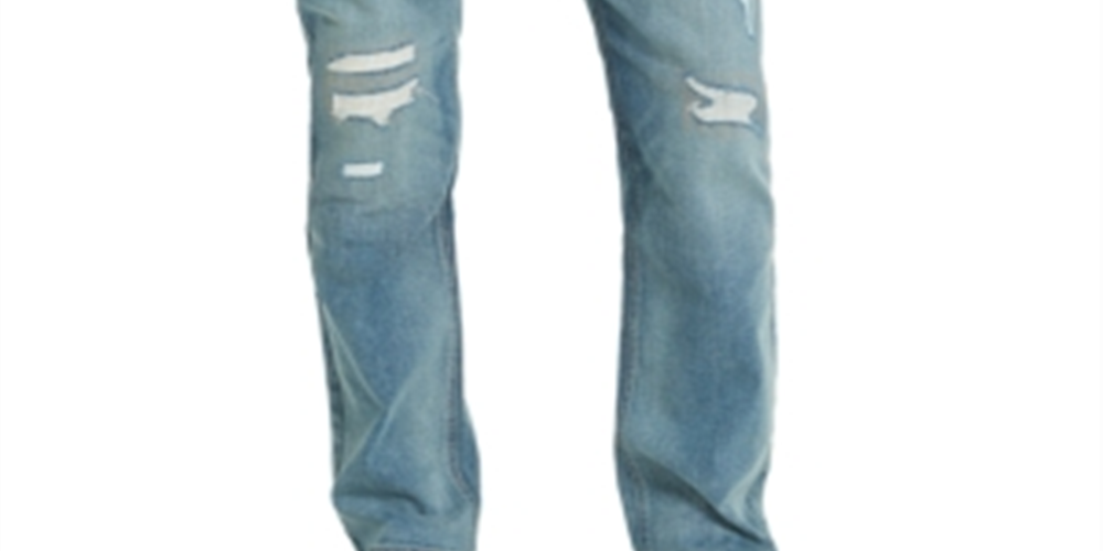 Calça jeans Knickerbocker masculina Sun + Stone, corte reto, azul, tamanho 34x32