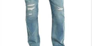 Calça jeans Knickerbocker masculina Sun + Stone, corte reto, azul, tamanho 34x32