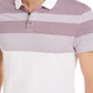 Camisa polo masculina Alfani listrada com gola marrom, tamanho médio