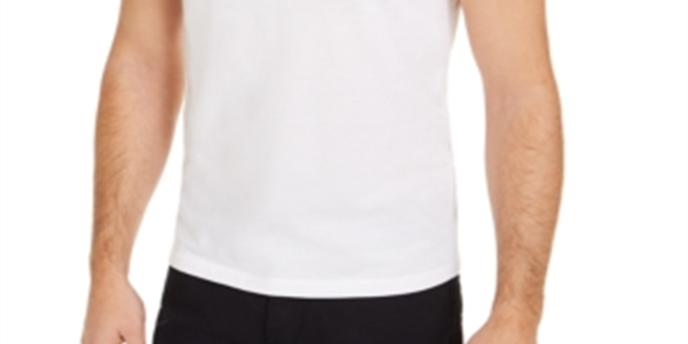 Camisa polo masculina Alfani listrada com gola marrom, tamanho médio