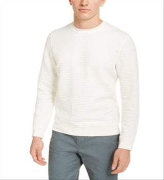 Alfani Men's Quilted Pullover Sweater Beige Size XL