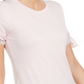 Blusa feminina de malha com manga amarrada Maison Jules, rosa, tamanho pequeno