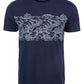 Camiseta masculina listrada Sun + Stone, azul, tamanho pequeno