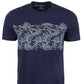 Camiseta masculina listrada Sun + Stone, azul, tamanho pequeno