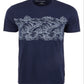 Camiseta masculina listrada Sun + Stone, azul, tamanho grande