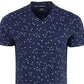 Camiseta masculina Sun + Stone com estampa cruzada e gola redonda, tamanho grande, azul