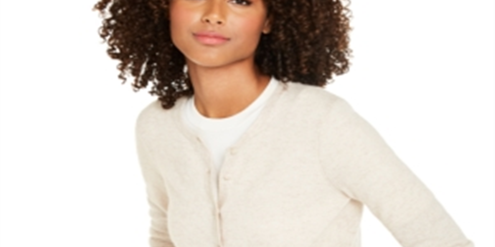 Cardigan feminino essencial de cashmere Charter Club marrom tamanho extragrande