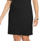 Vestido feminino Karen Scott de algodão com mangas e punhos, preto, tamanho pequeno